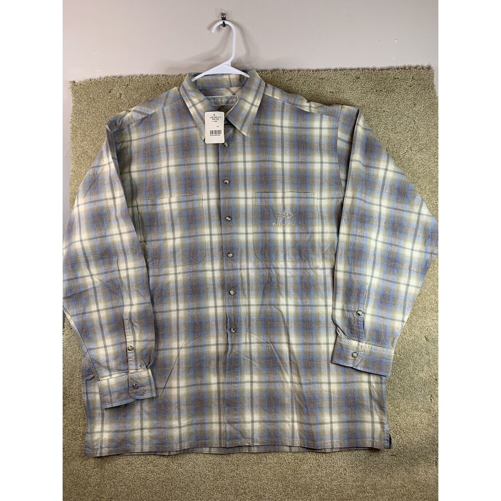 New Fire And Ice Cholo Style Fade Gray Plaid  436 Shirt Pearl Snaps Extra Large